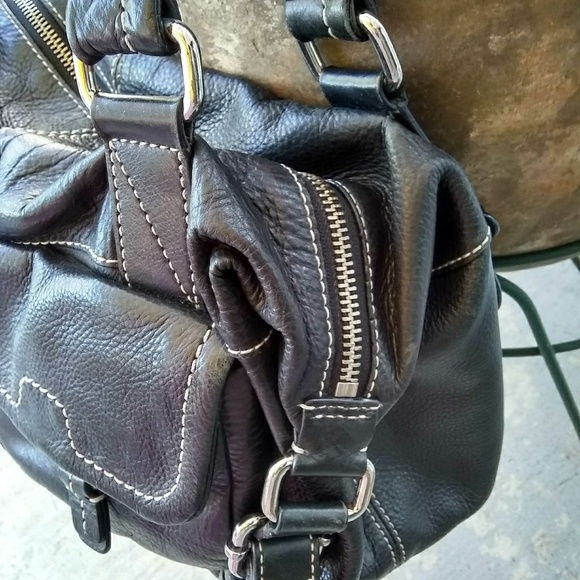 BANANA REPUBLIC BLACK LEATHER SHOULDER BAG - Picture 8 of 8